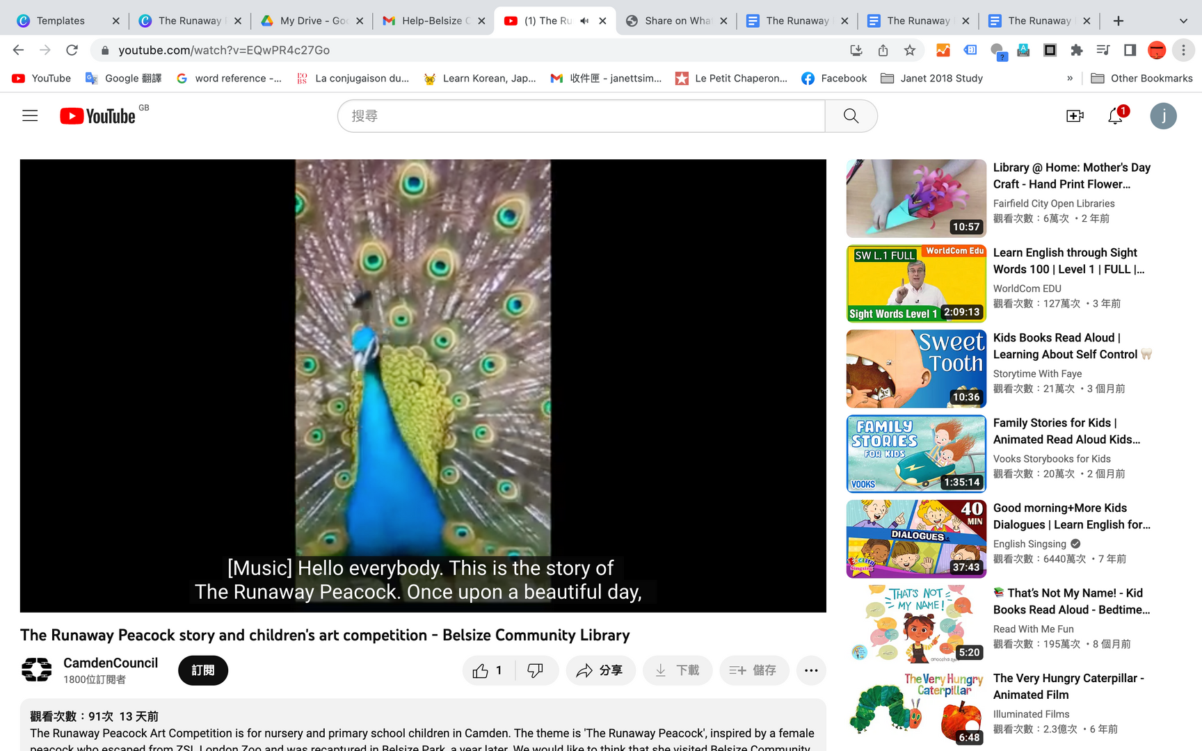 LISTENING TO THE RUNAWAY PEACOCK STORY